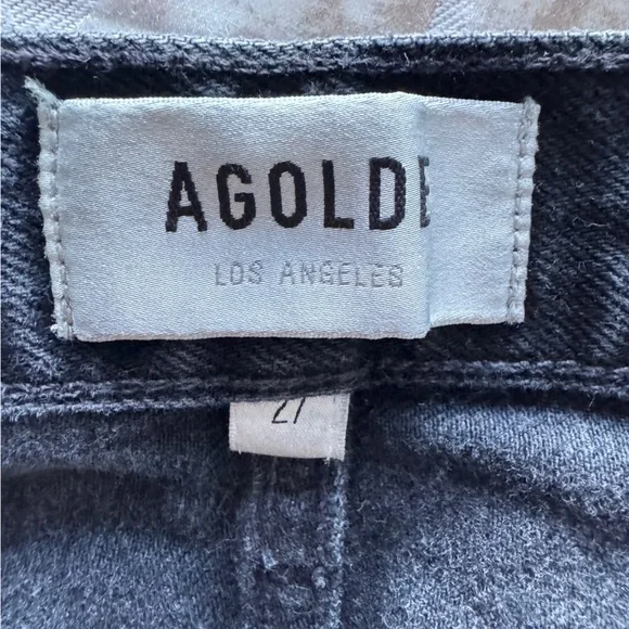 Agolde 90s high rise button flys women’s slim straight legs jeans black size 27 - Picture 6 of 14